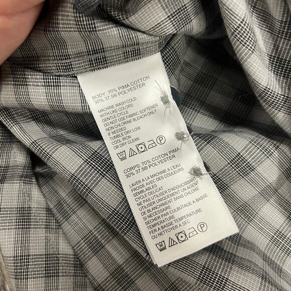 Tommy Bahama‎ Gray Check Mens M Flip Cuffs Newport Coast Button Down Shirt EUC - Picture 6 of 9